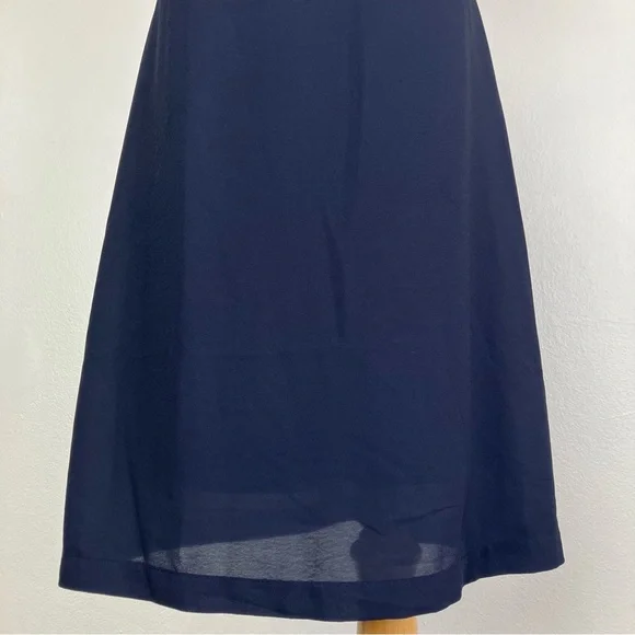 Lindy Bop 1940s Navy Blue Amelia Vintage Collared A-line Midi Dress UK 10 Small - Picture 5 of 15